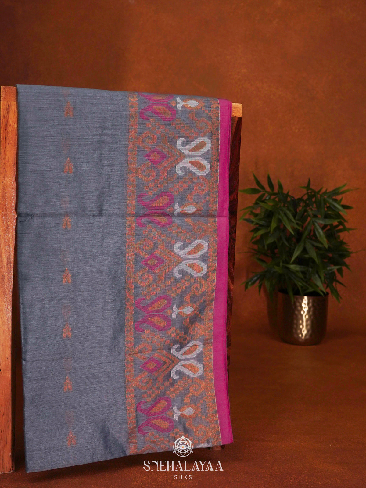 Grey Linen Saree