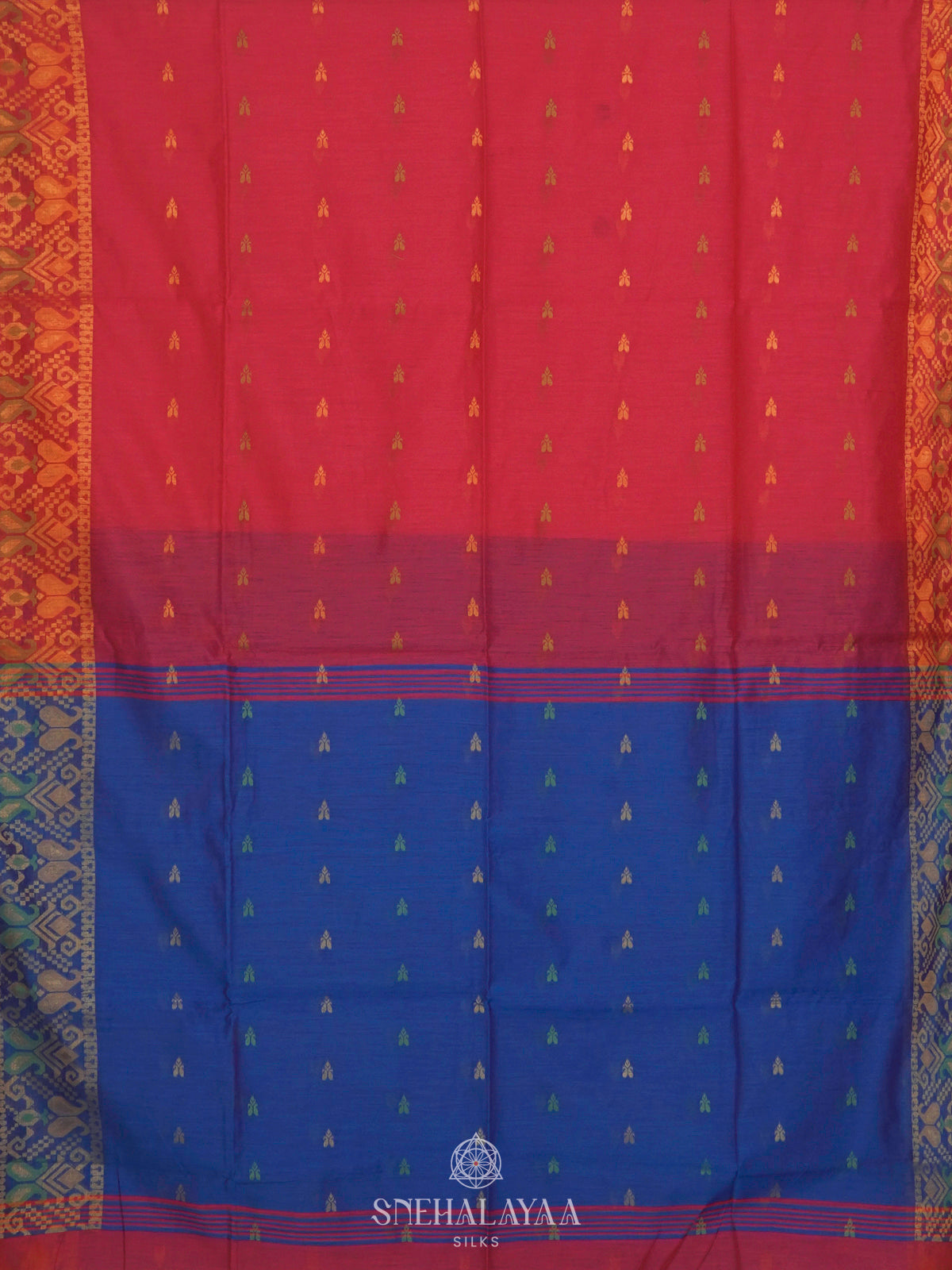 Red Linen Saree