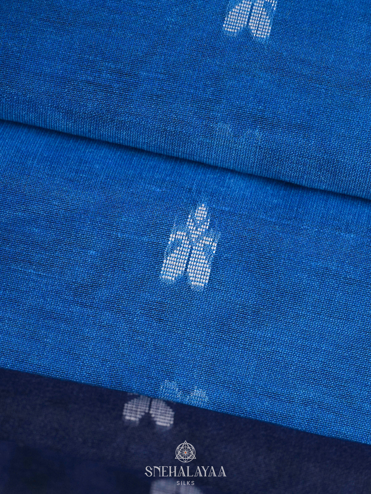 Blue Linen Saree