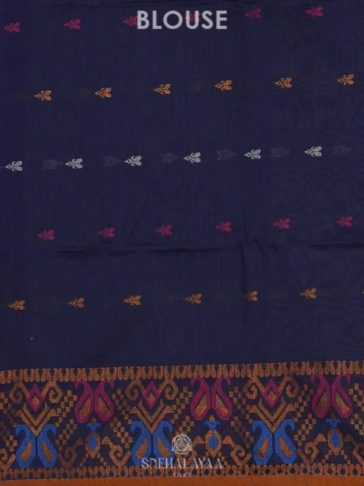 Blue Linen Saree