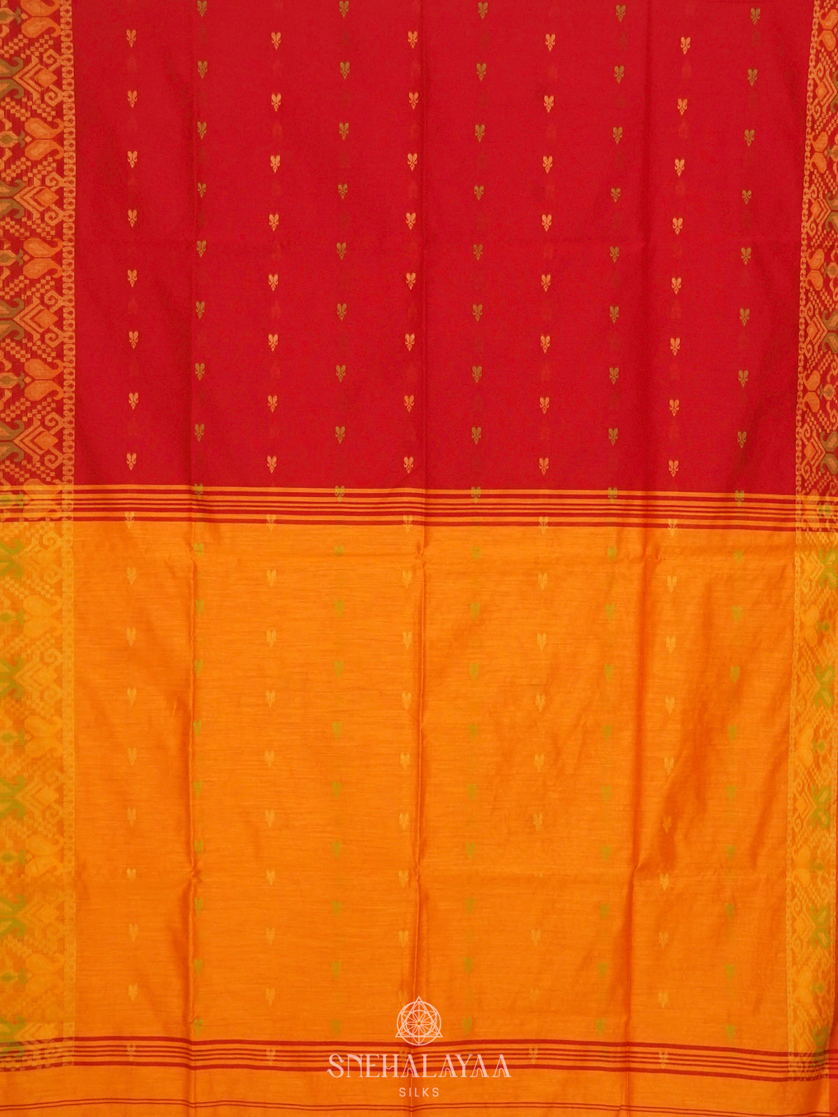 Red Linen Saree