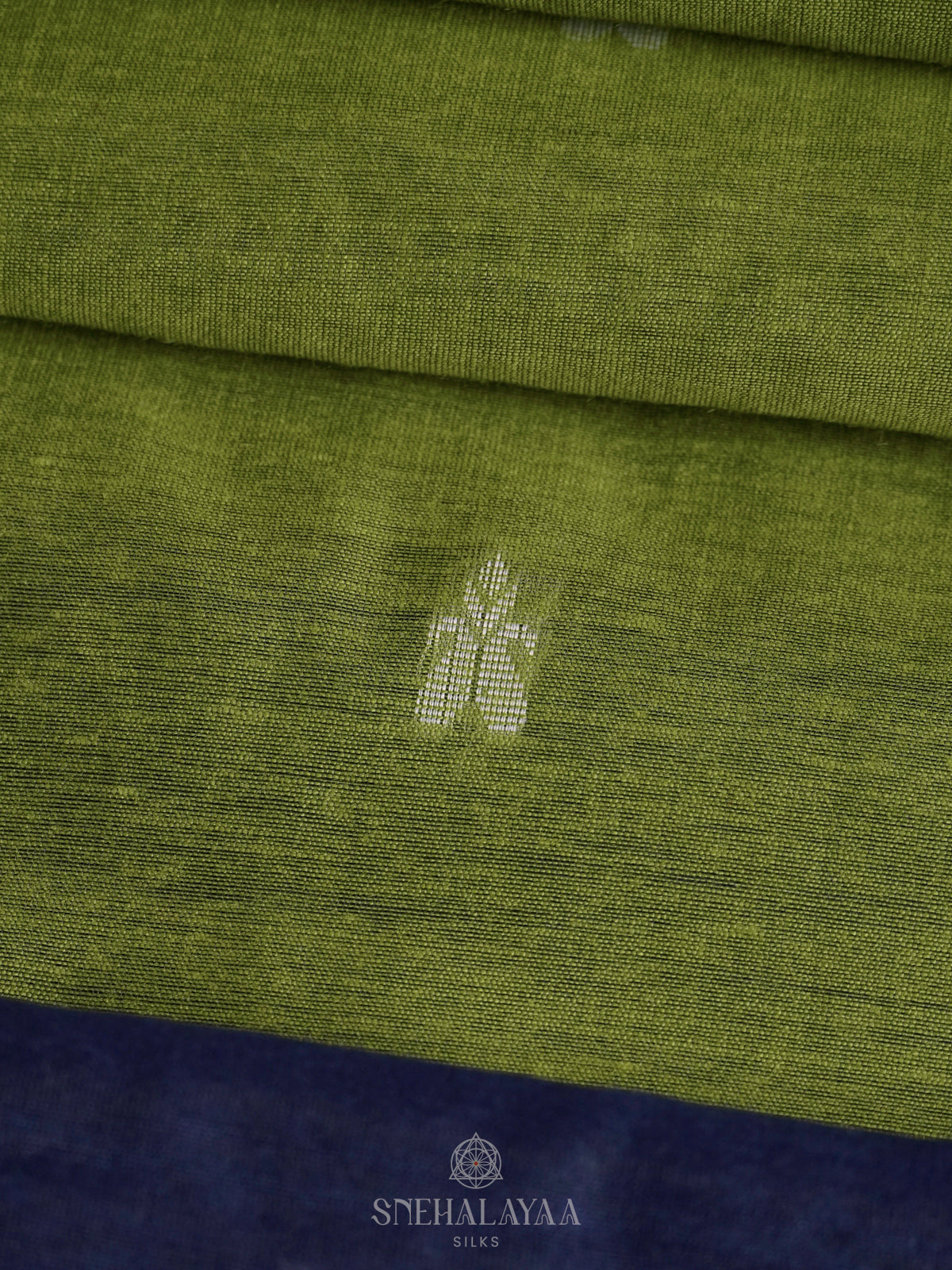 Olive Green Linen Saree