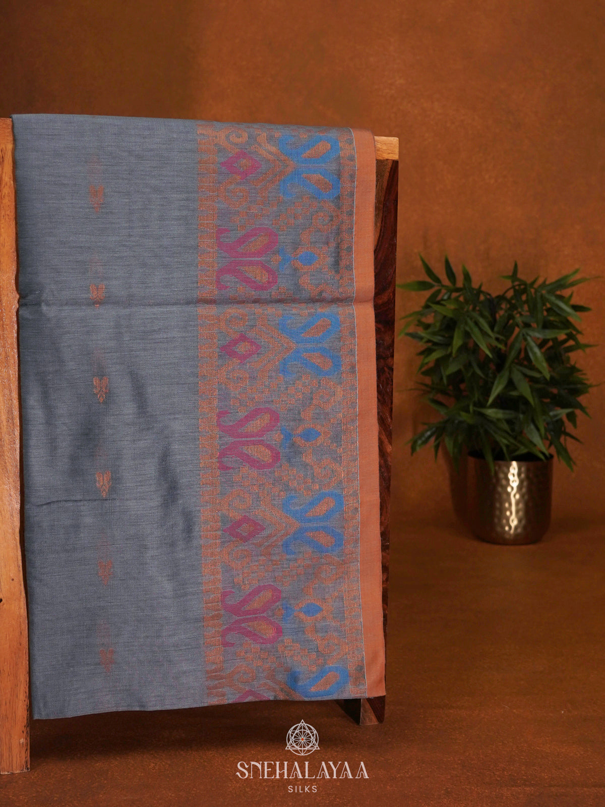 Grey Linen Saree
