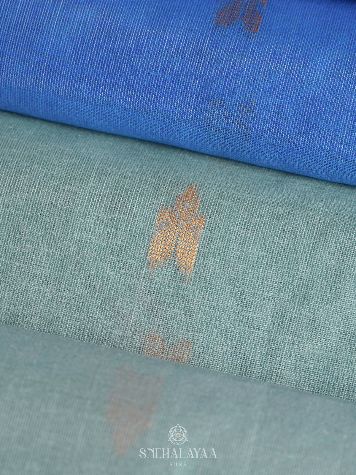 Pale Blue Linen Saree