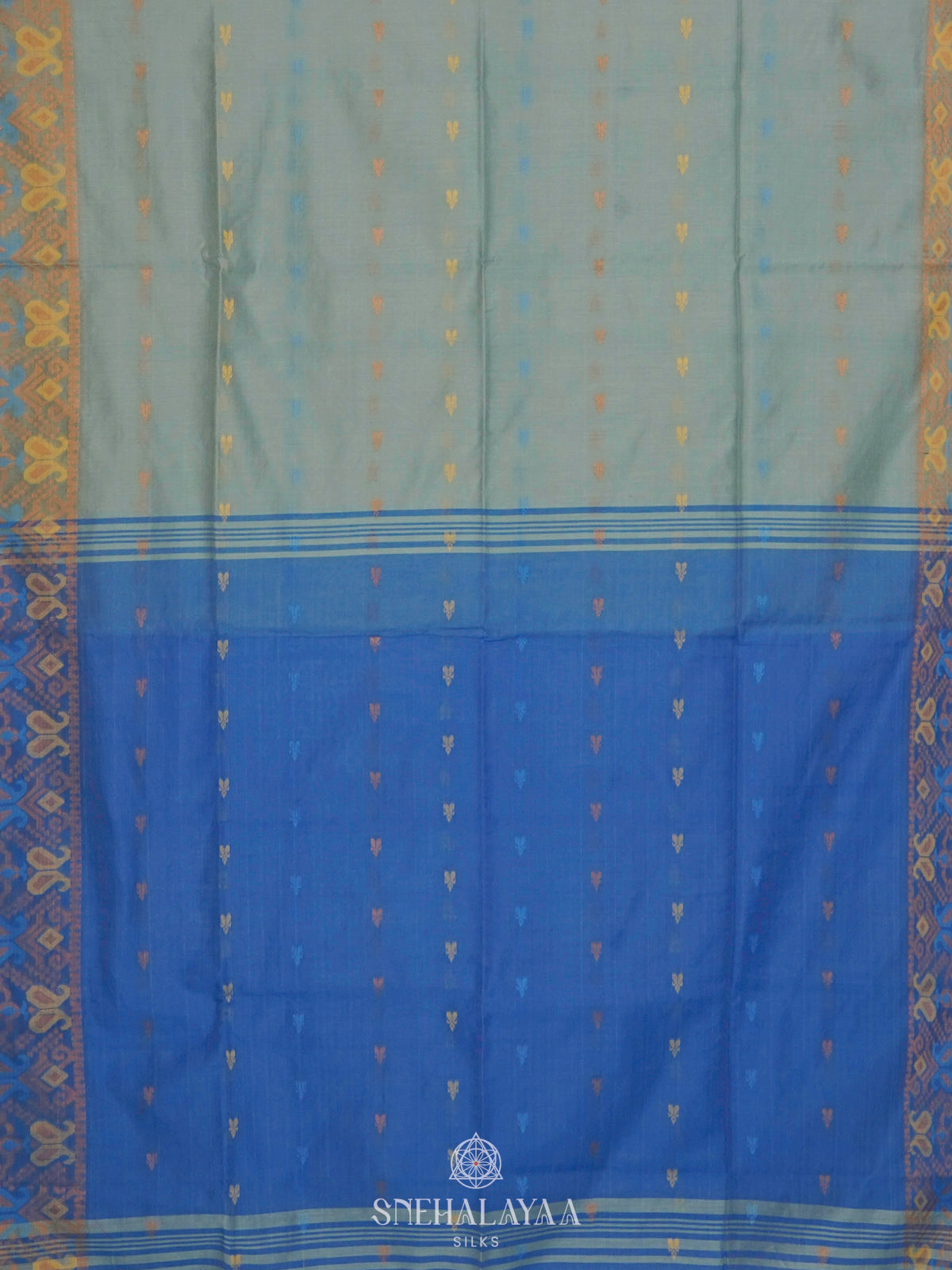 Pale Blue Linen Saree