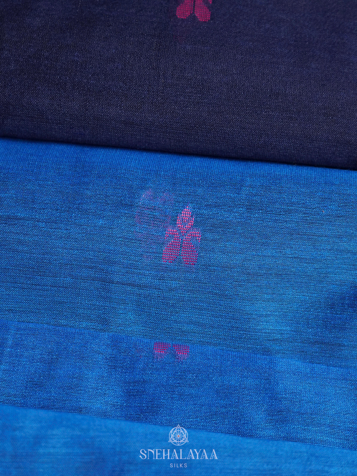 Blue Linen Saree