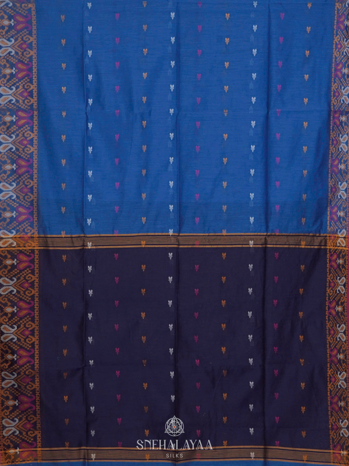 Blue Linen Saree
