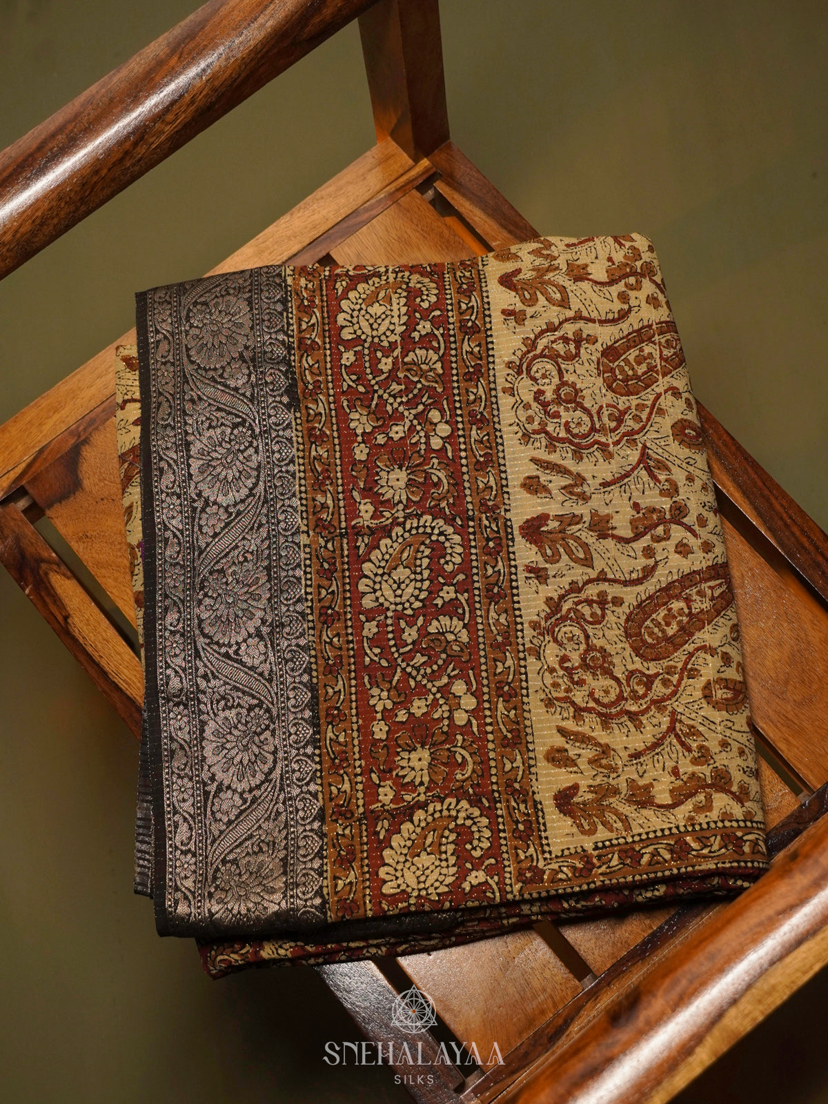 Beige Chanderi Saree