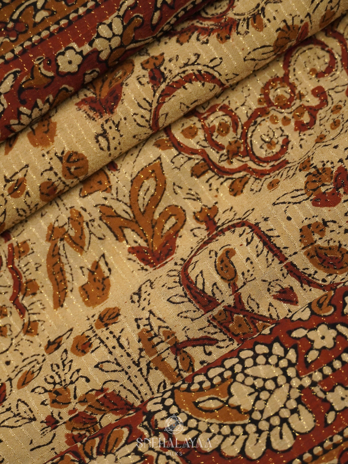 Beige Chanderi Saree