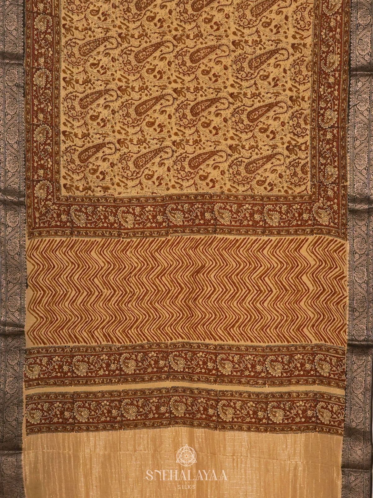 Beige Chanderi Saree