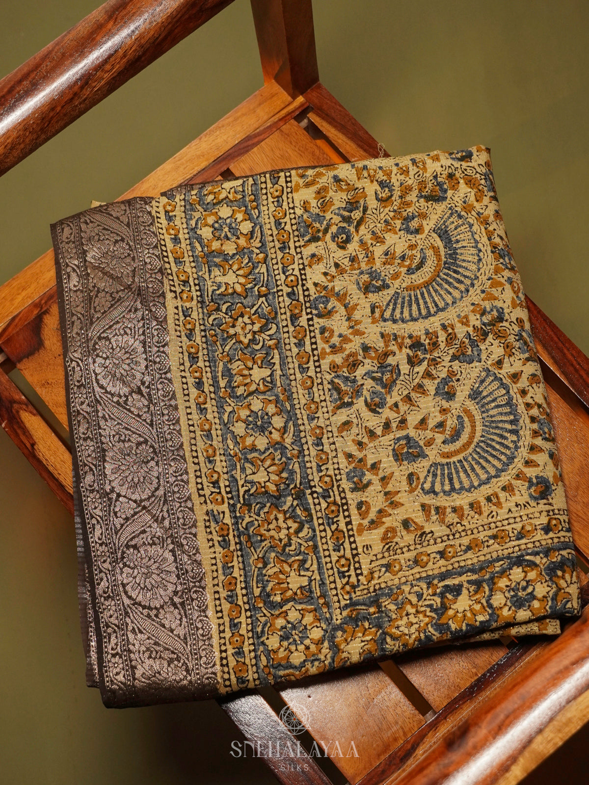 Beige Chanderi Saree