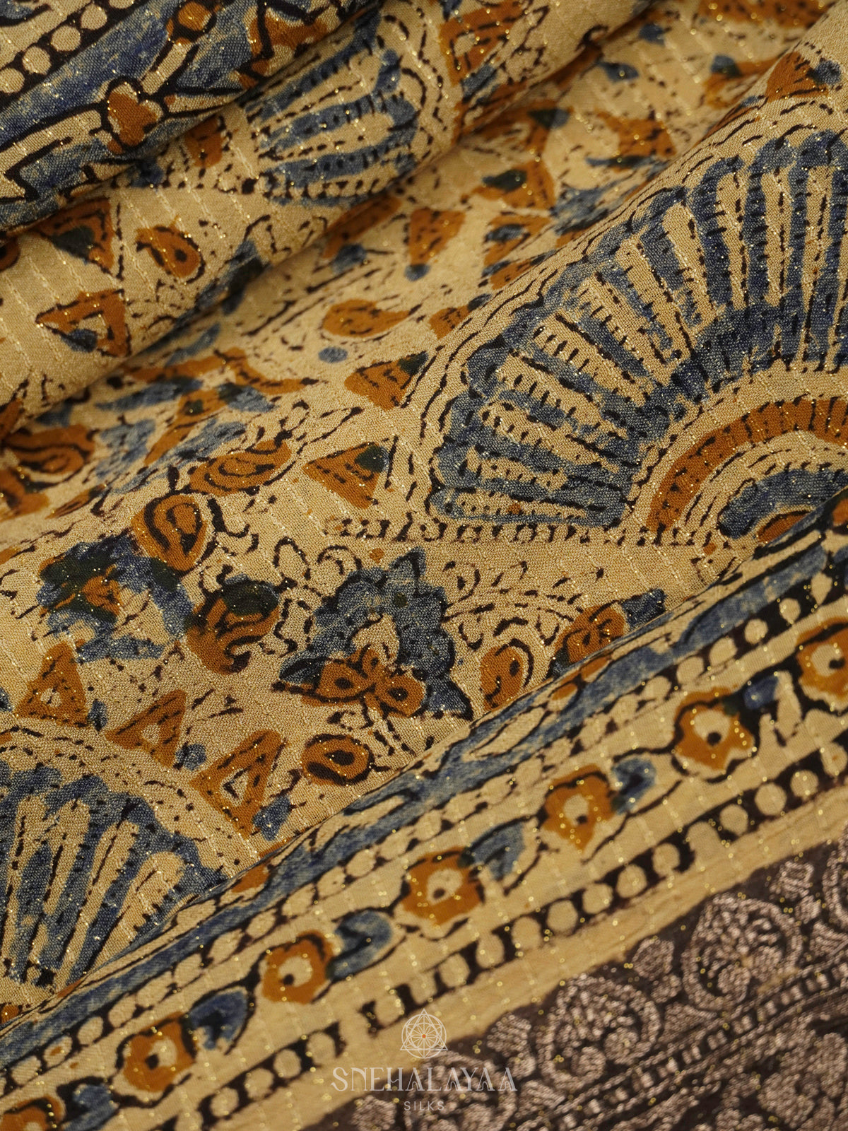 Beige Chanderi Saree