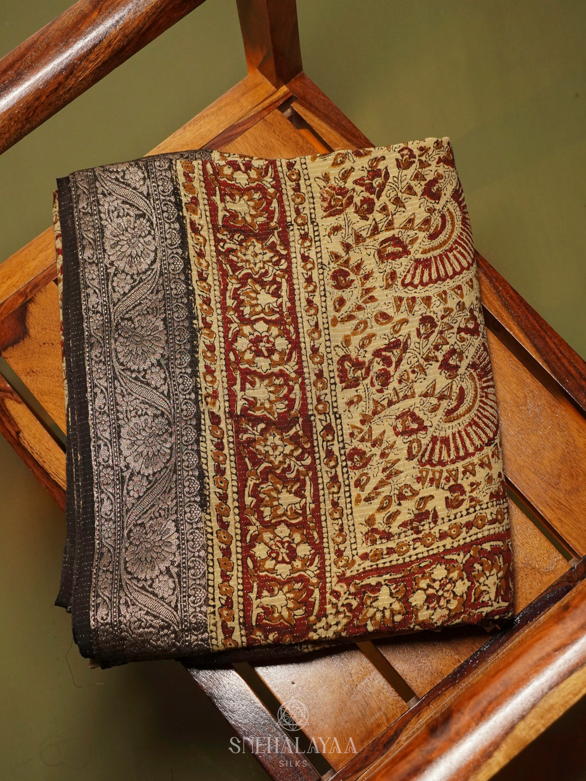 Beige Chanderi Saree