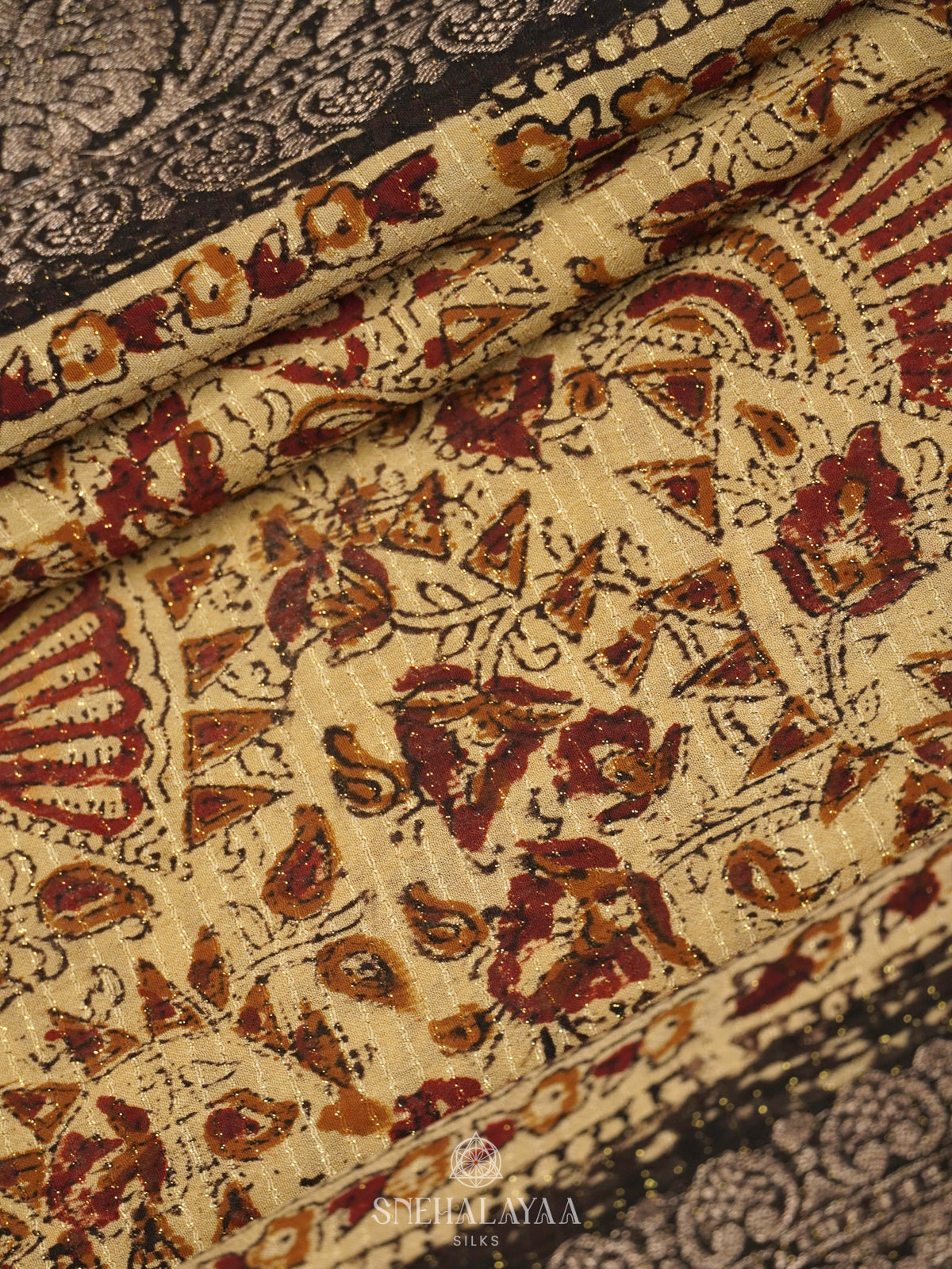 Beige Chanderi Saree