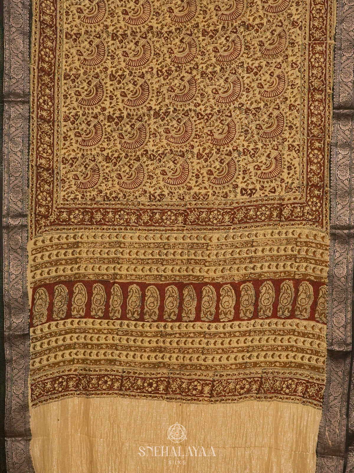 Beige Chanderi Saree