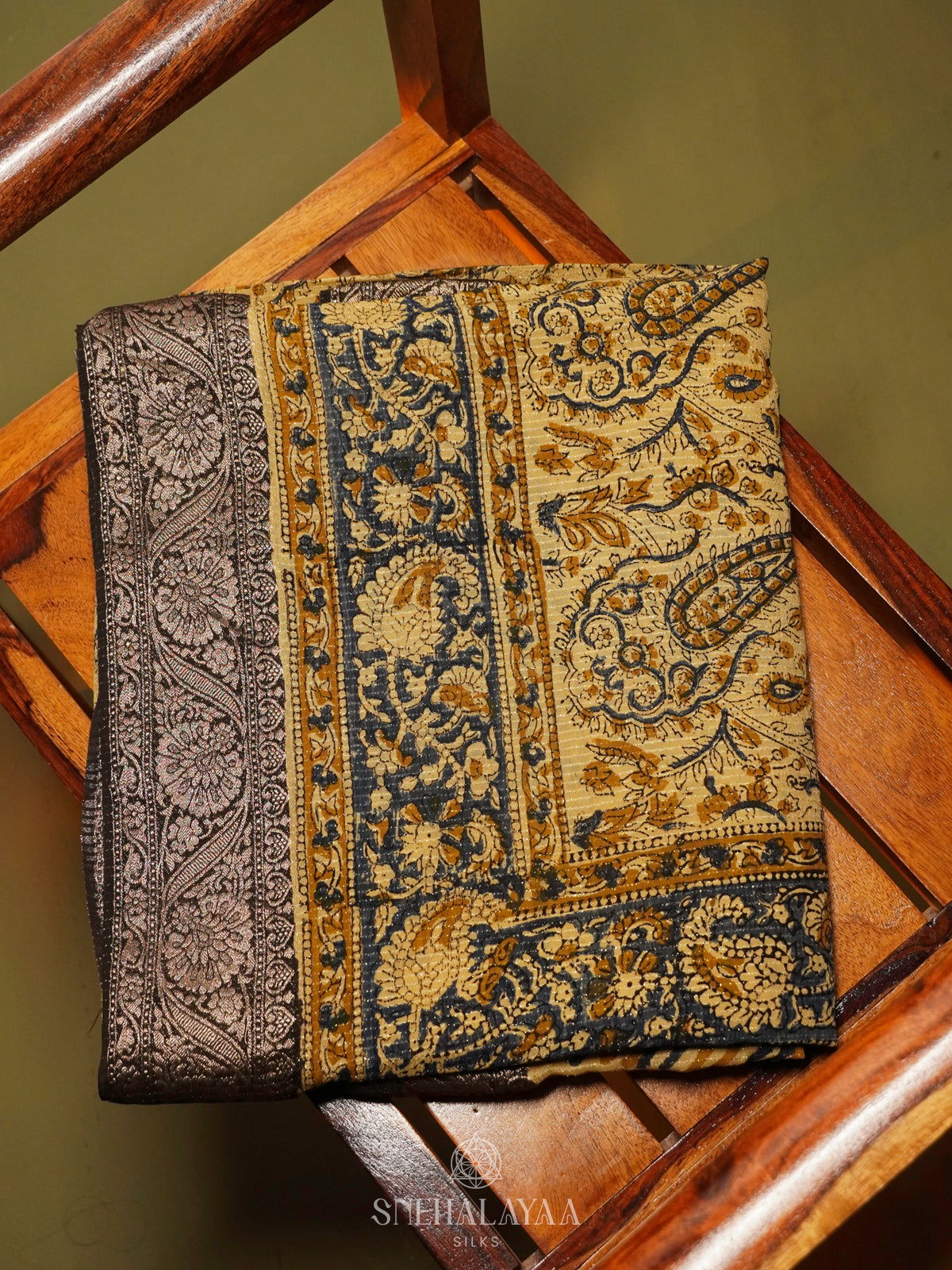 Beige Chanderi Saree