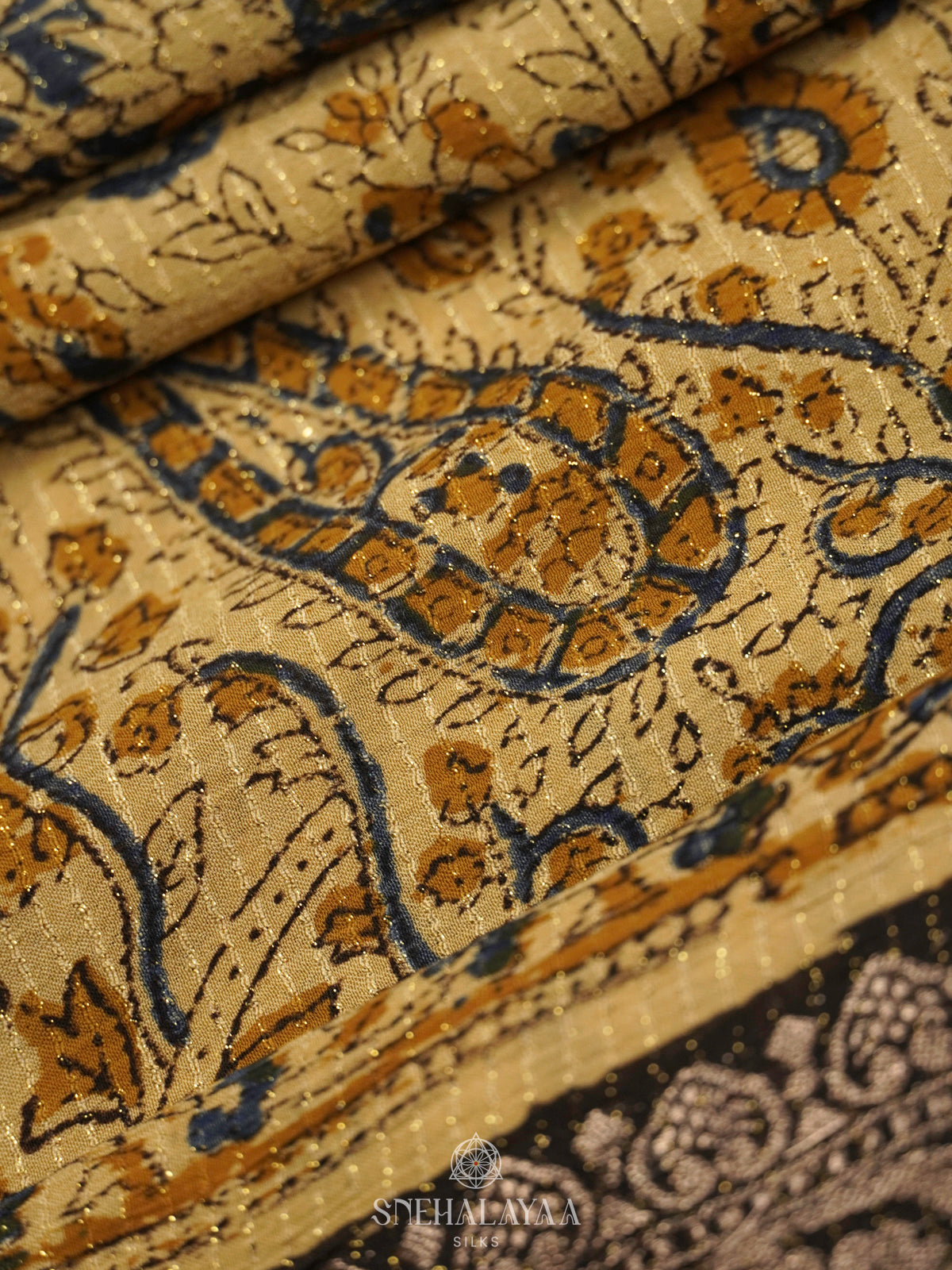Beige Chanderi Saree