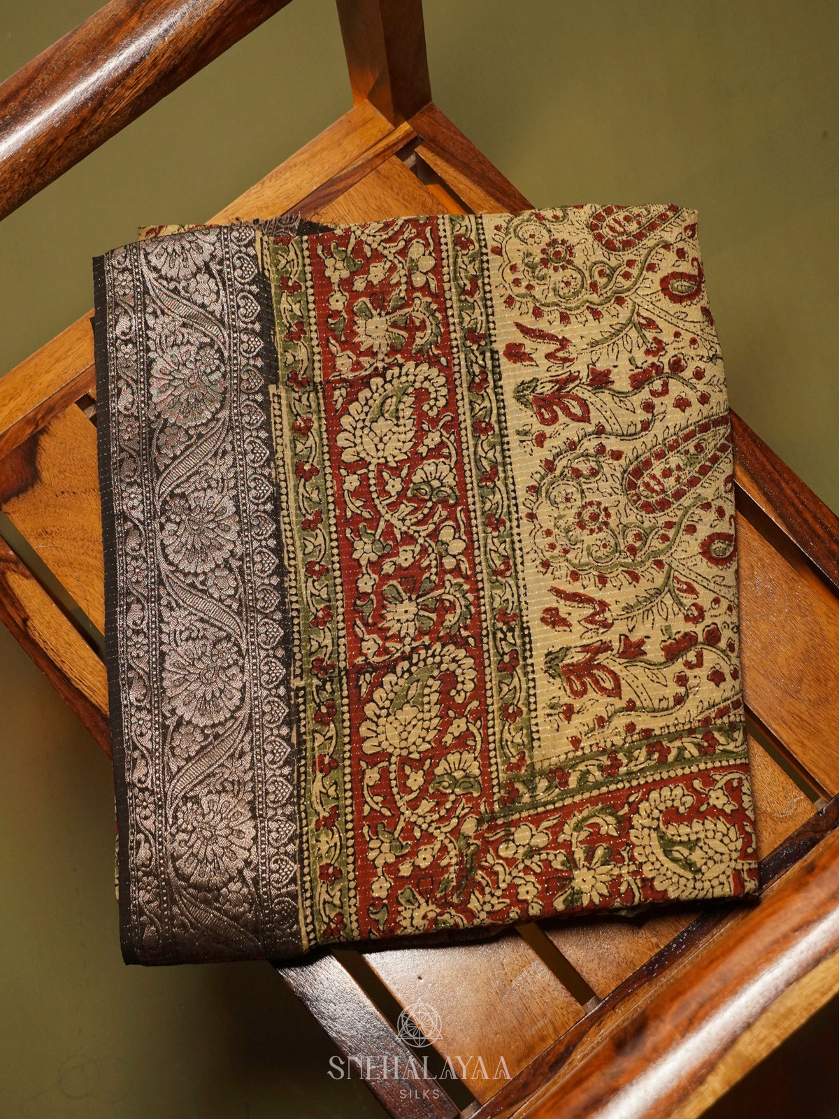 Beige Chanderi Saree