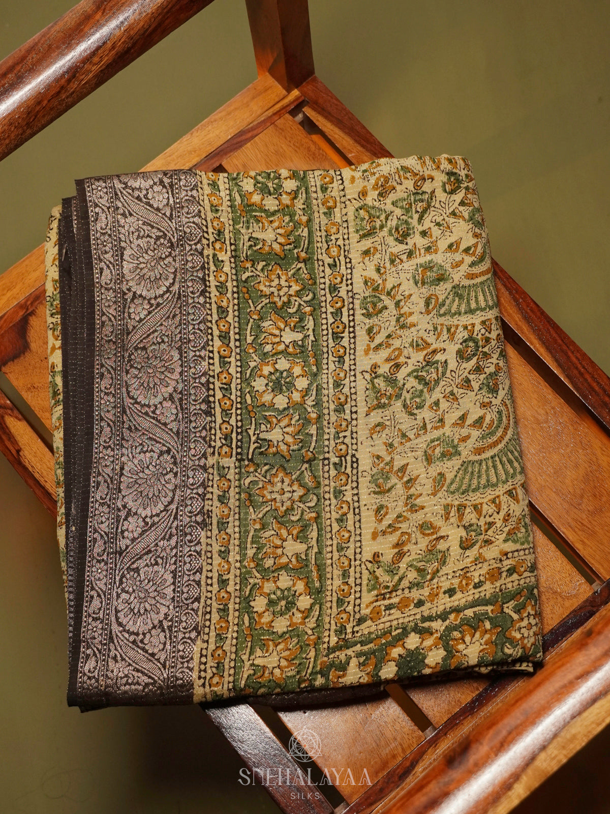 Beige Chanderi Saree