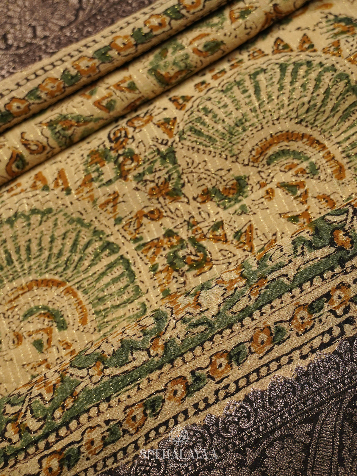 Beige Chanderi Saree