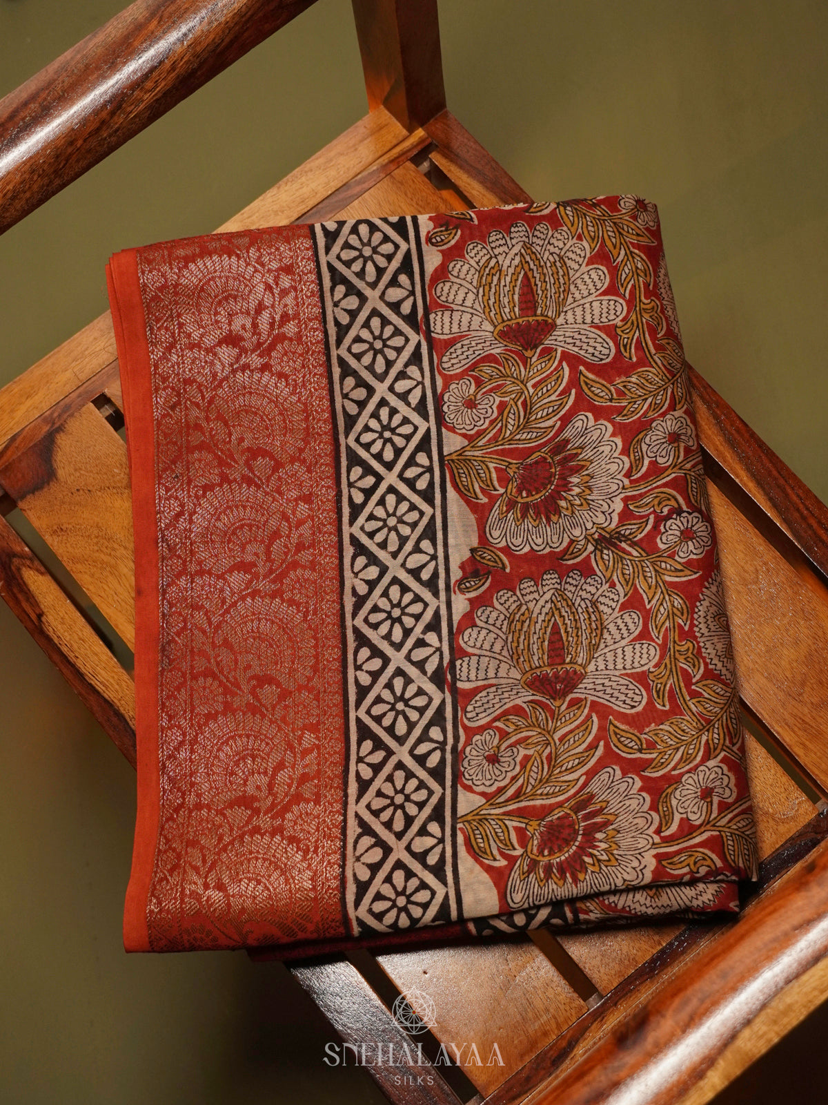 Maroon Chanderi Saree