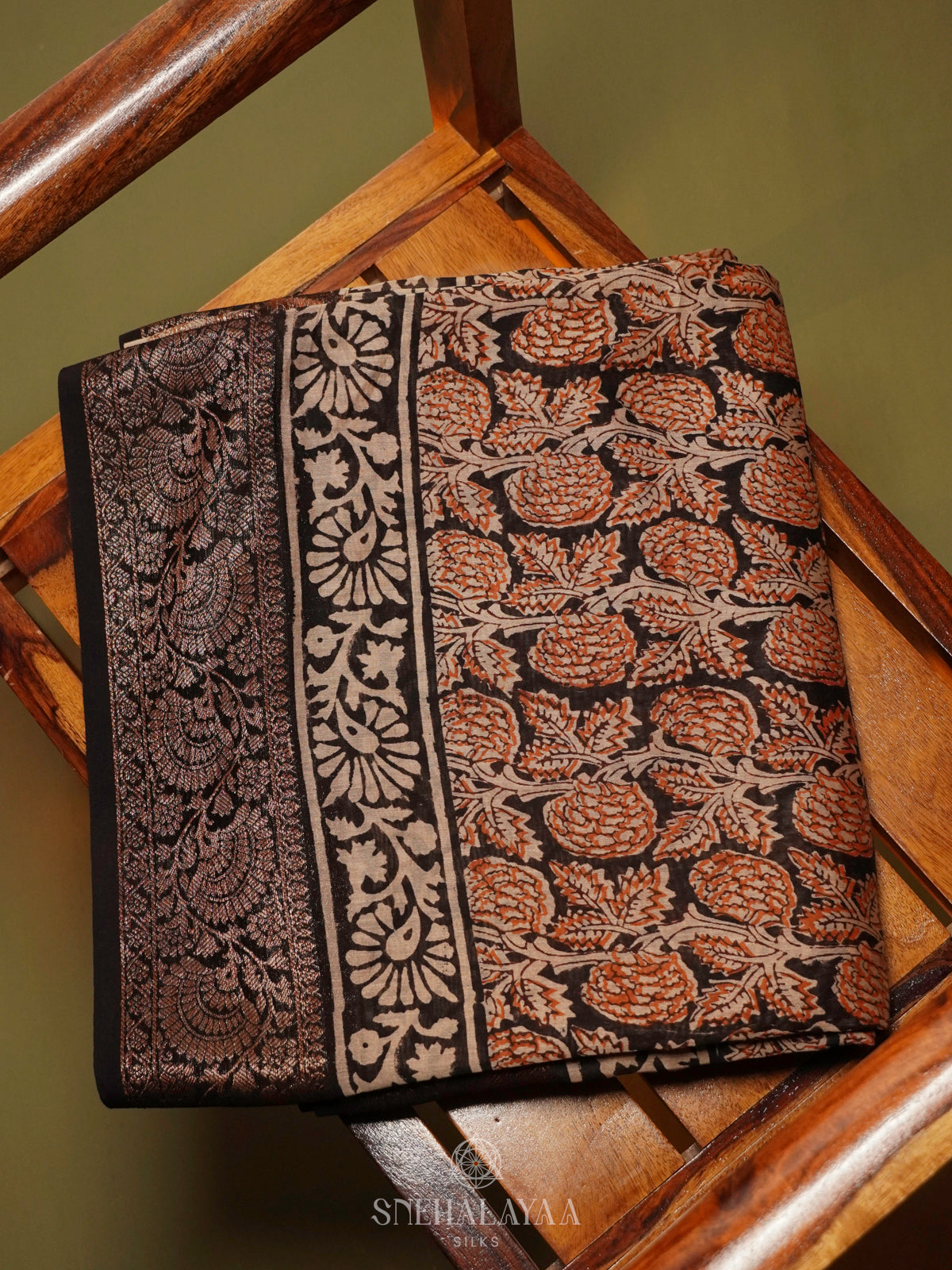Black Chanderi Saree