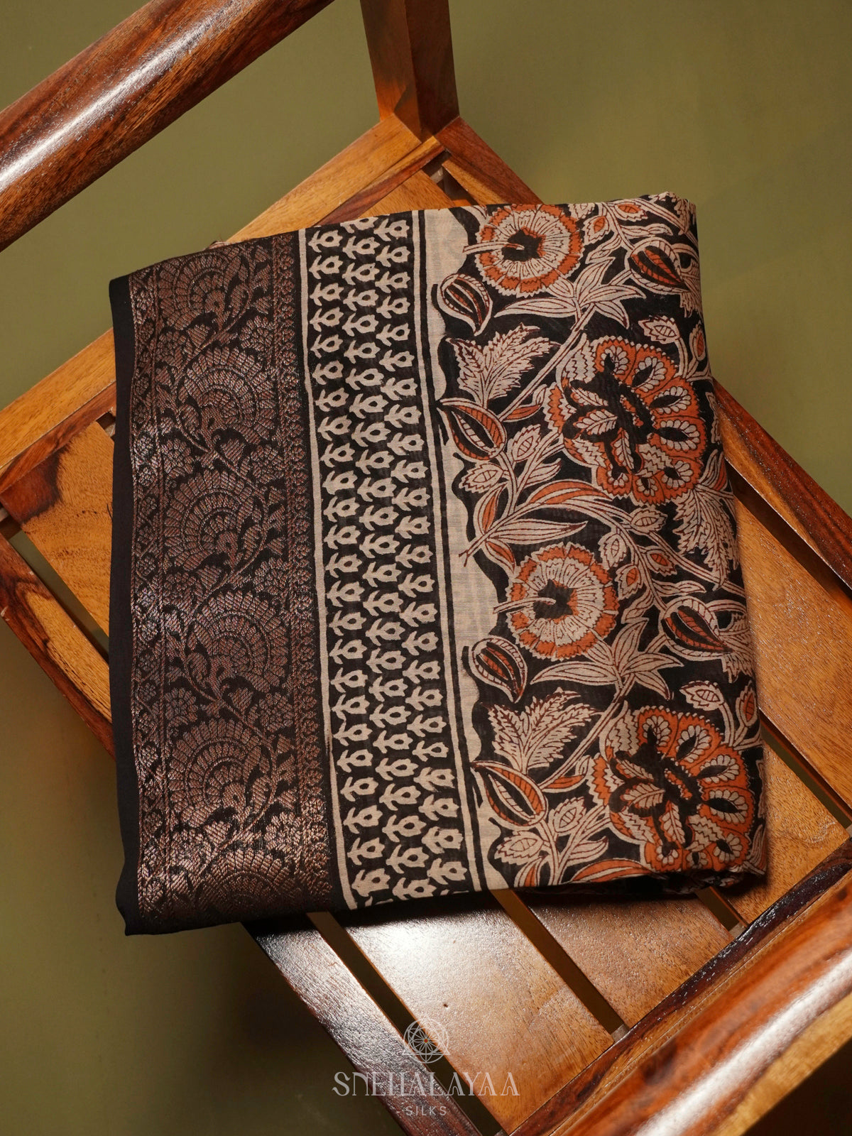Black Chanderi Saree