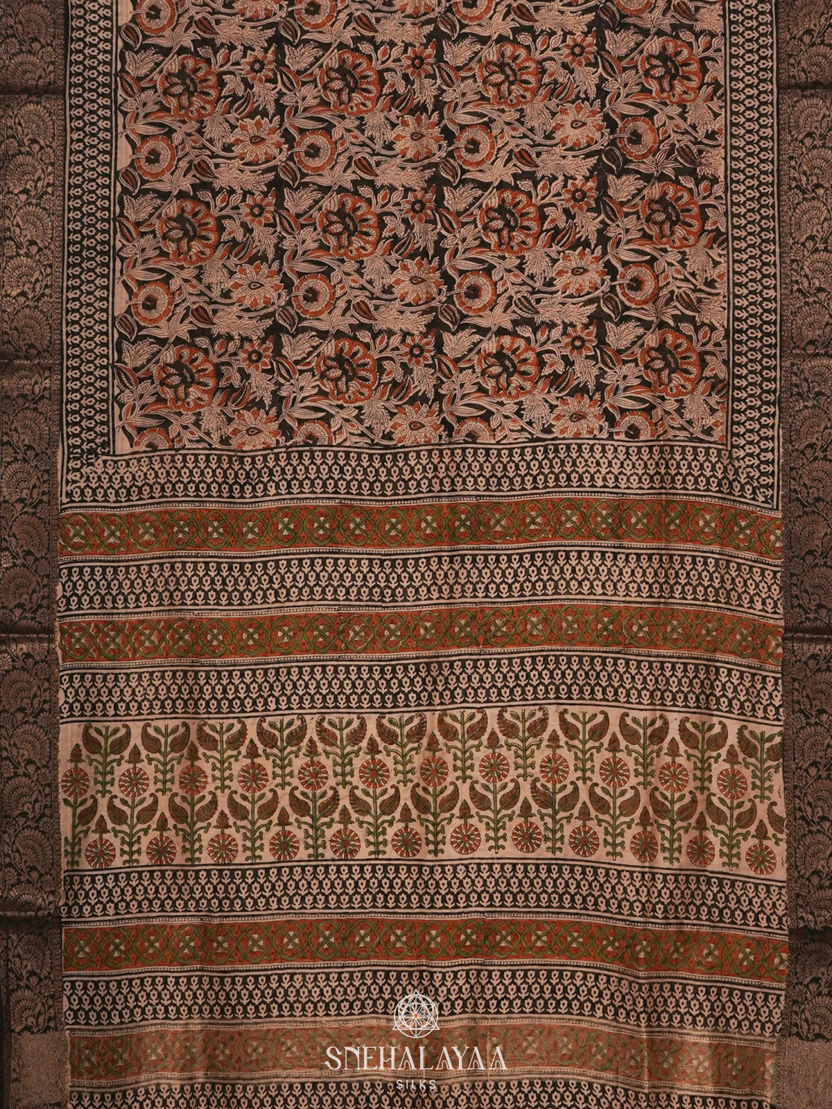 Black Chanderi Saree