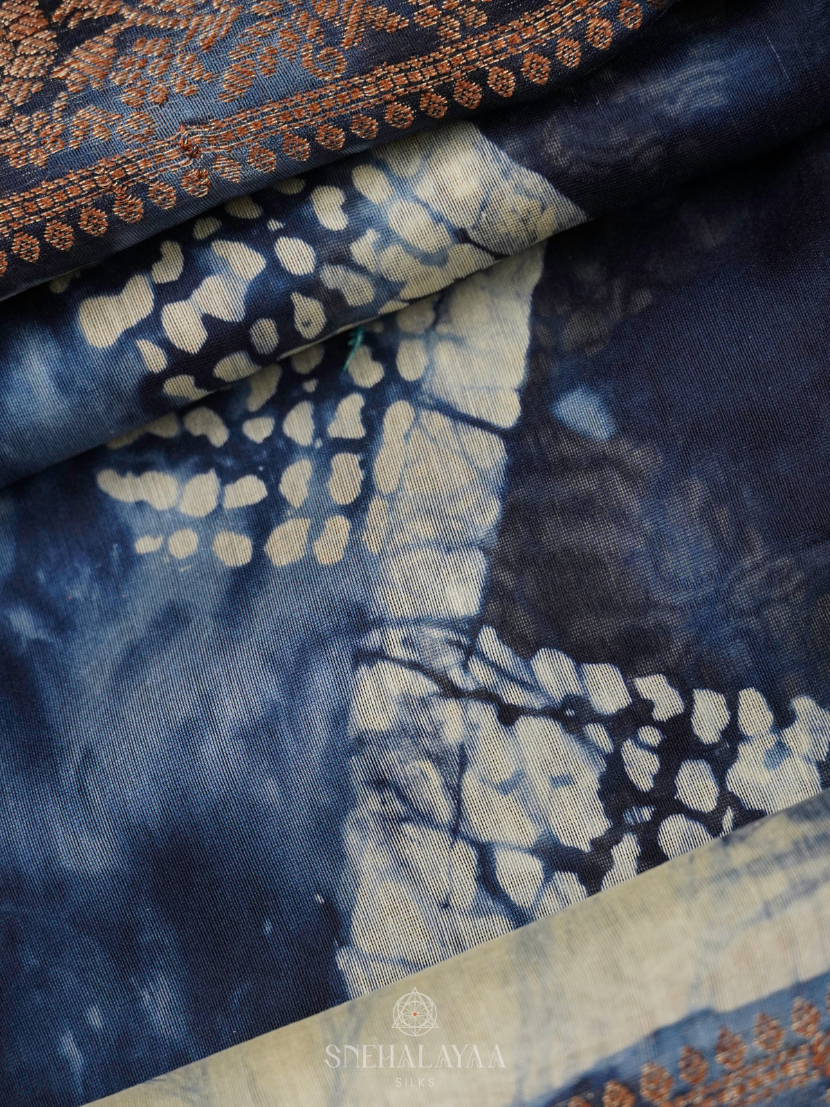 Navy Blue Chanderi Saree