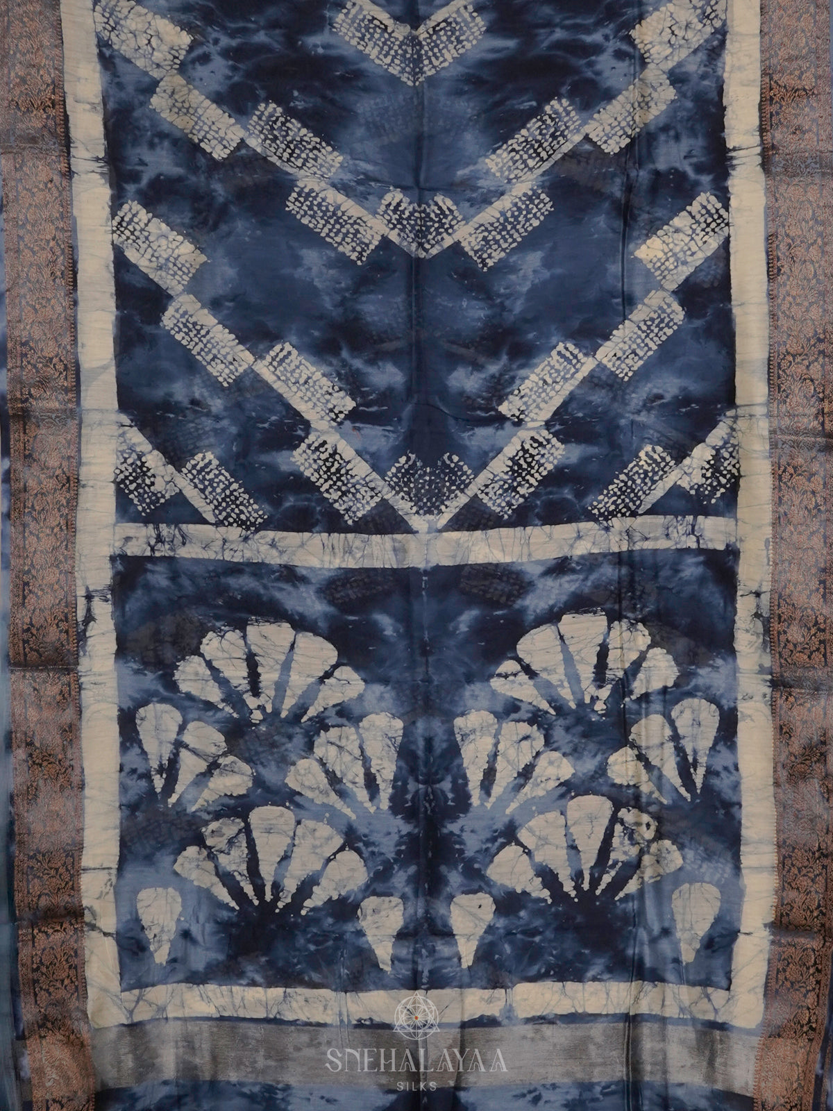 Navy Blue Chanderi Saree
