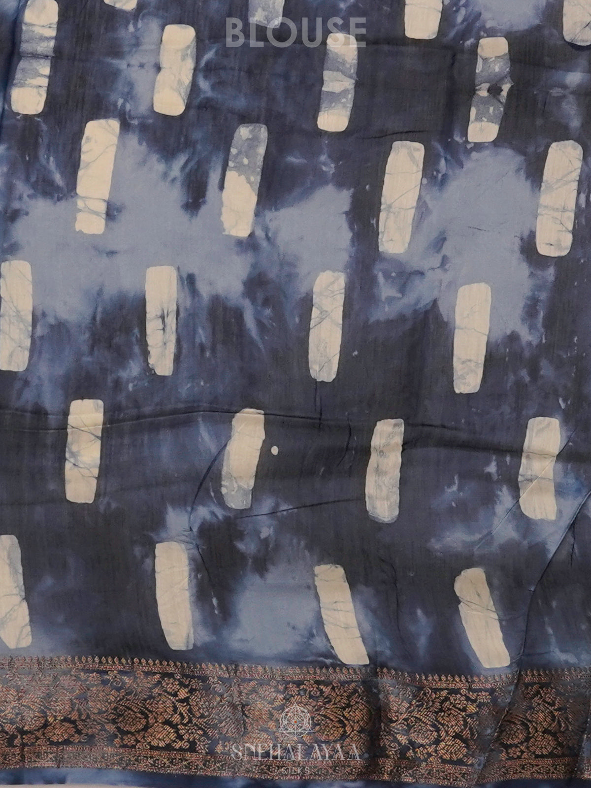 Navy Blue Chanderi Saree