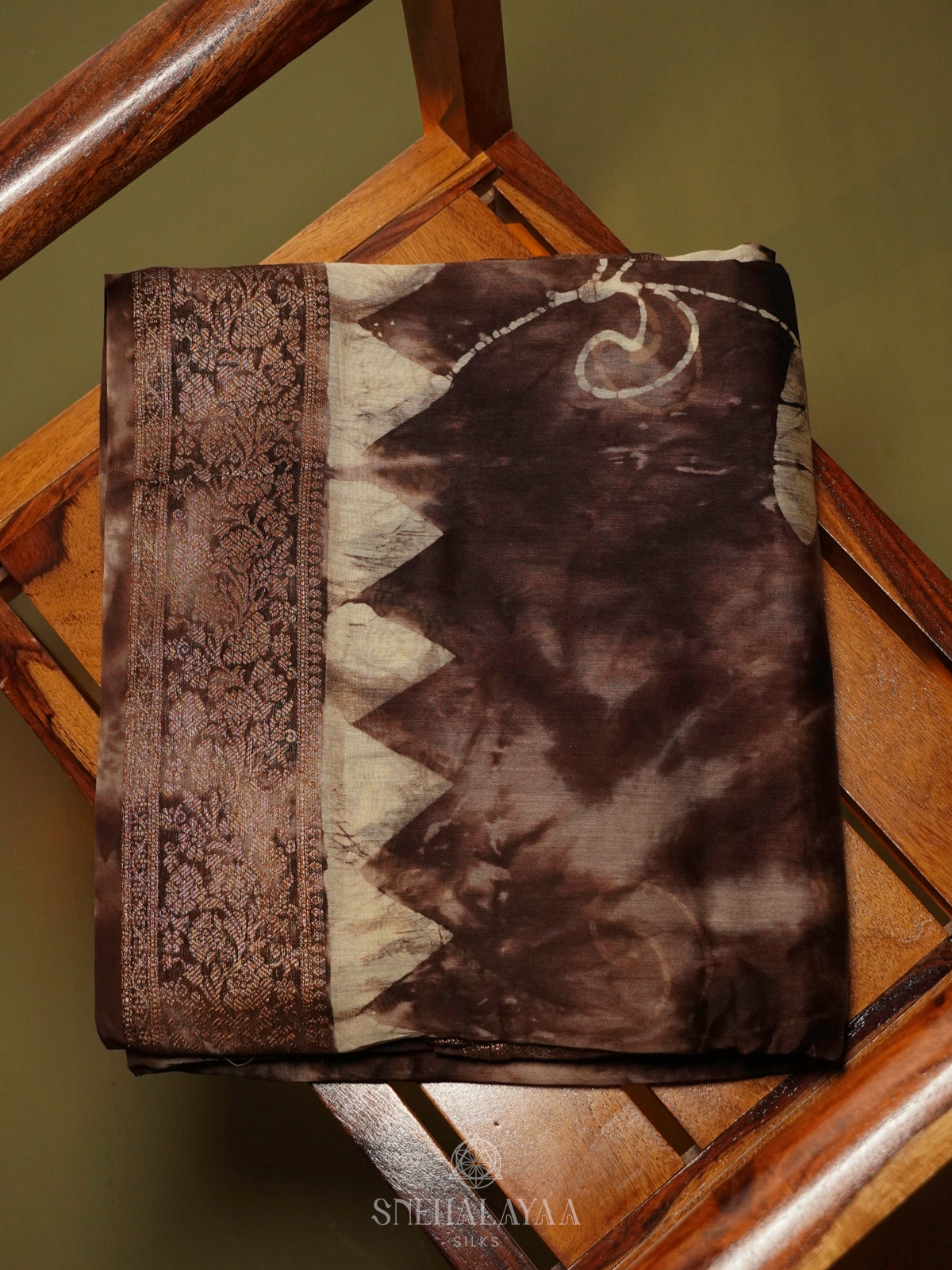 Brown Chanderi Saree