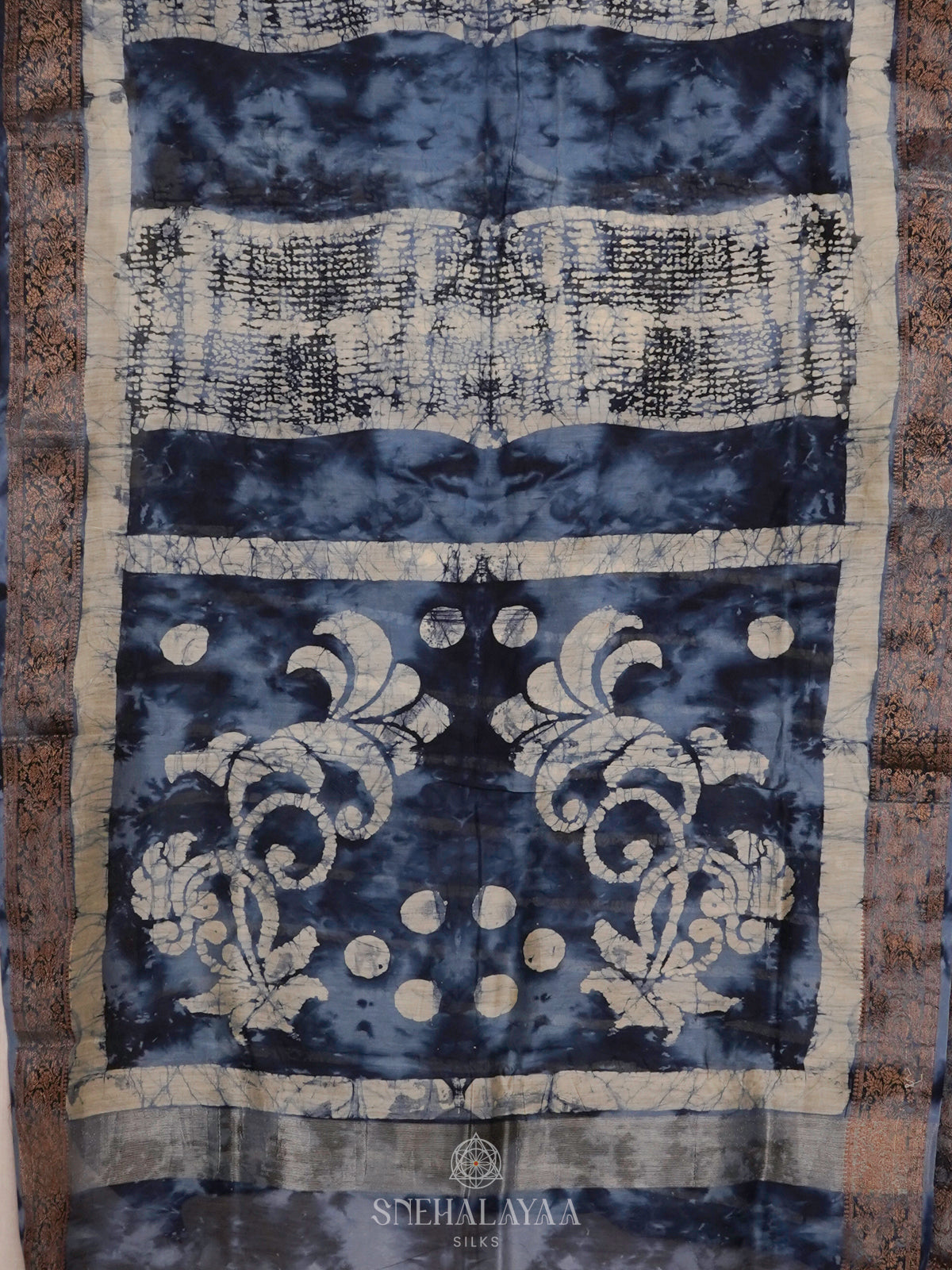 Navy Blue Chanderi Saree