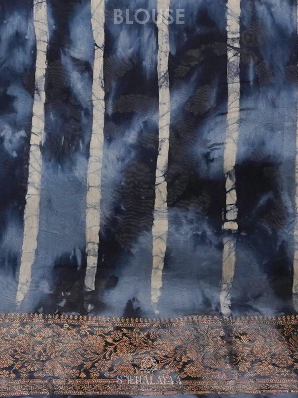 Navy Blue Chanderi Saree