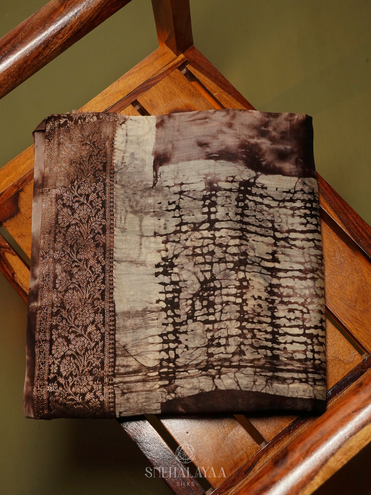 Brown Chanderi Saree