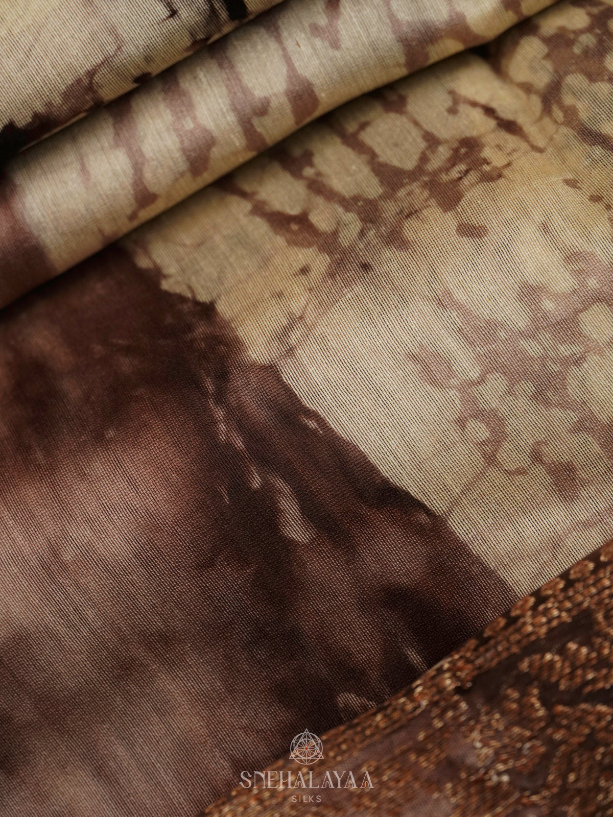 Brown Chanderi Saree