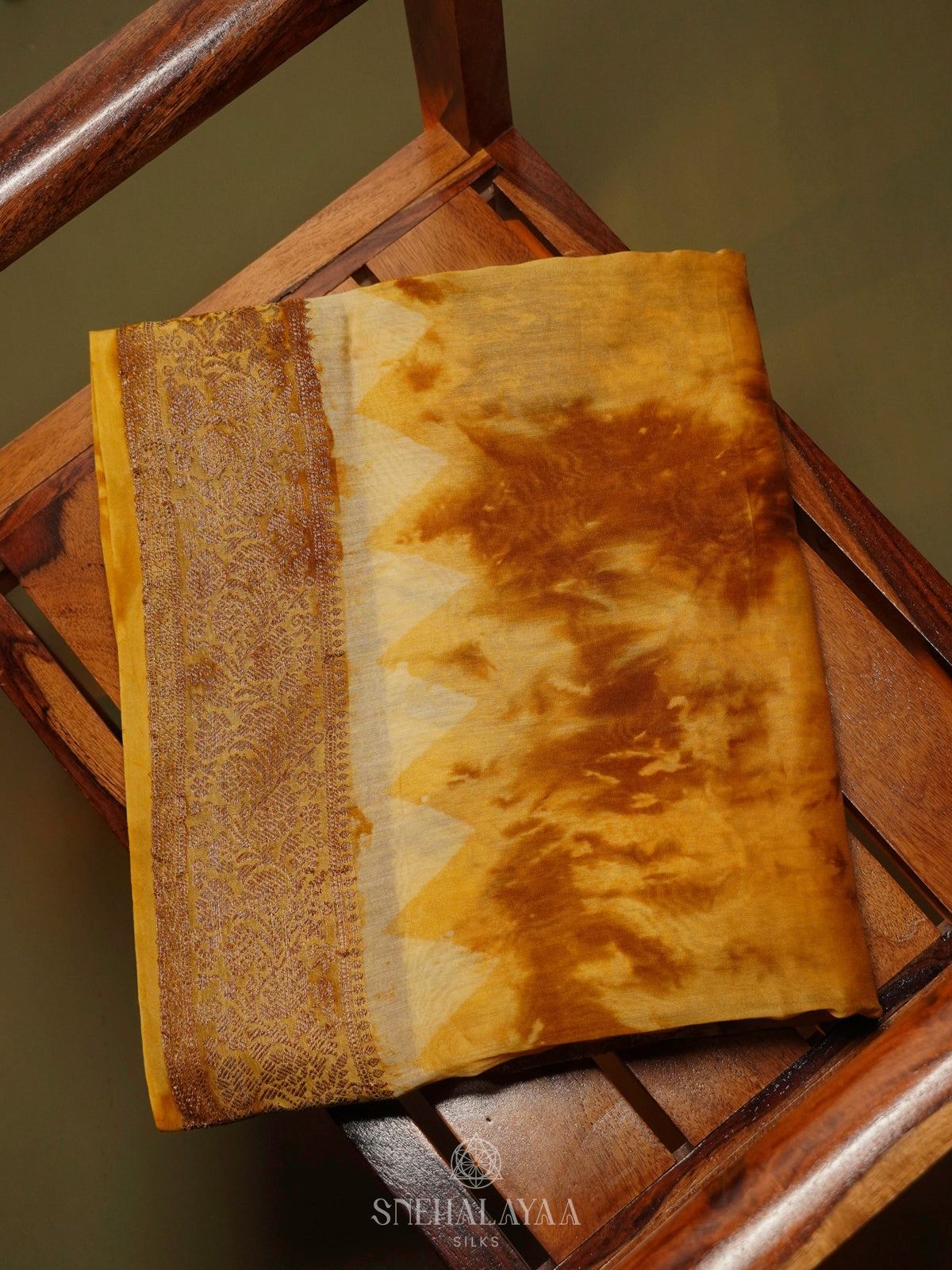 Golden Yellow  Chanderi Saree