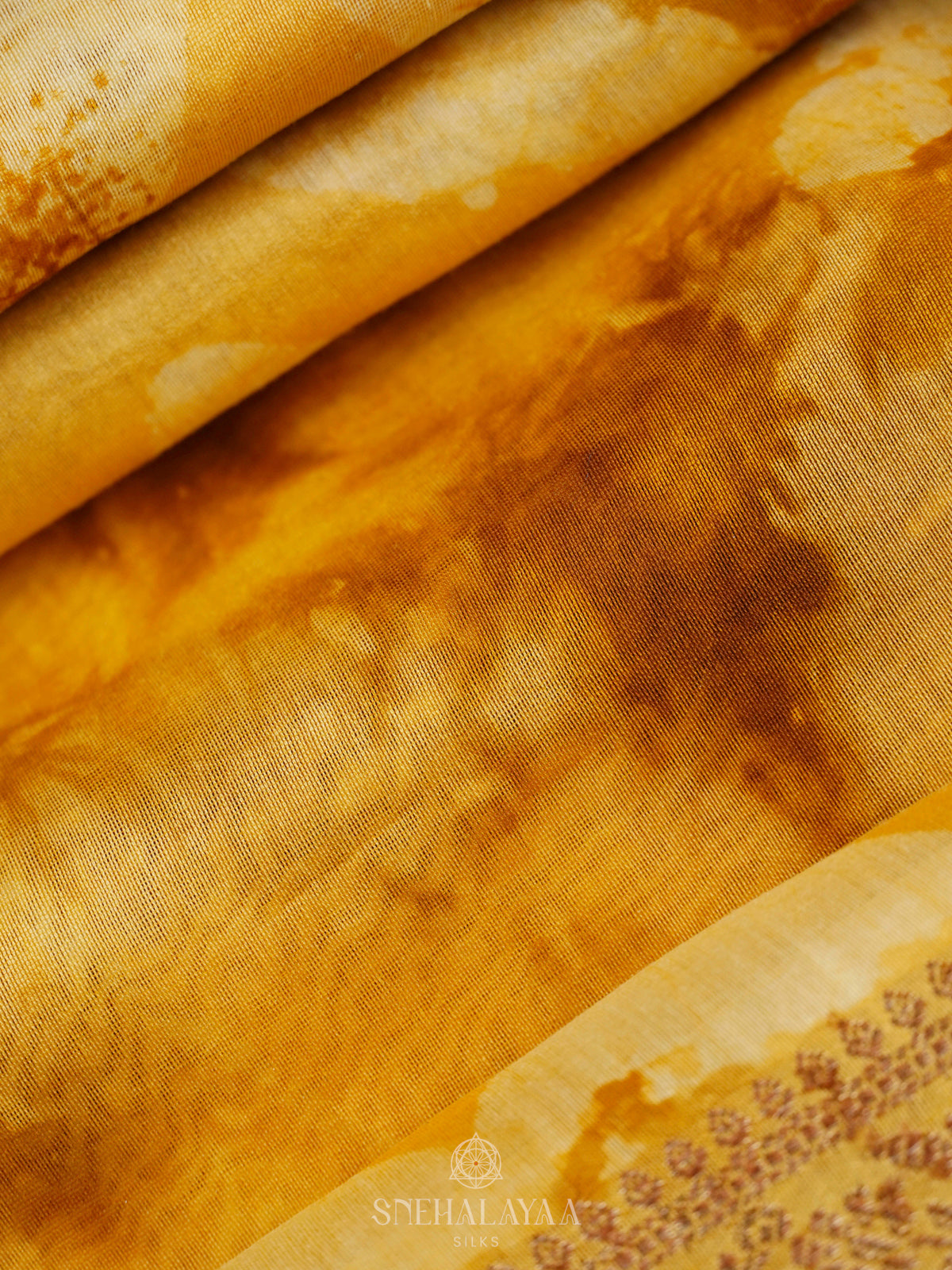 Golden Yellow  Chanderi Saree