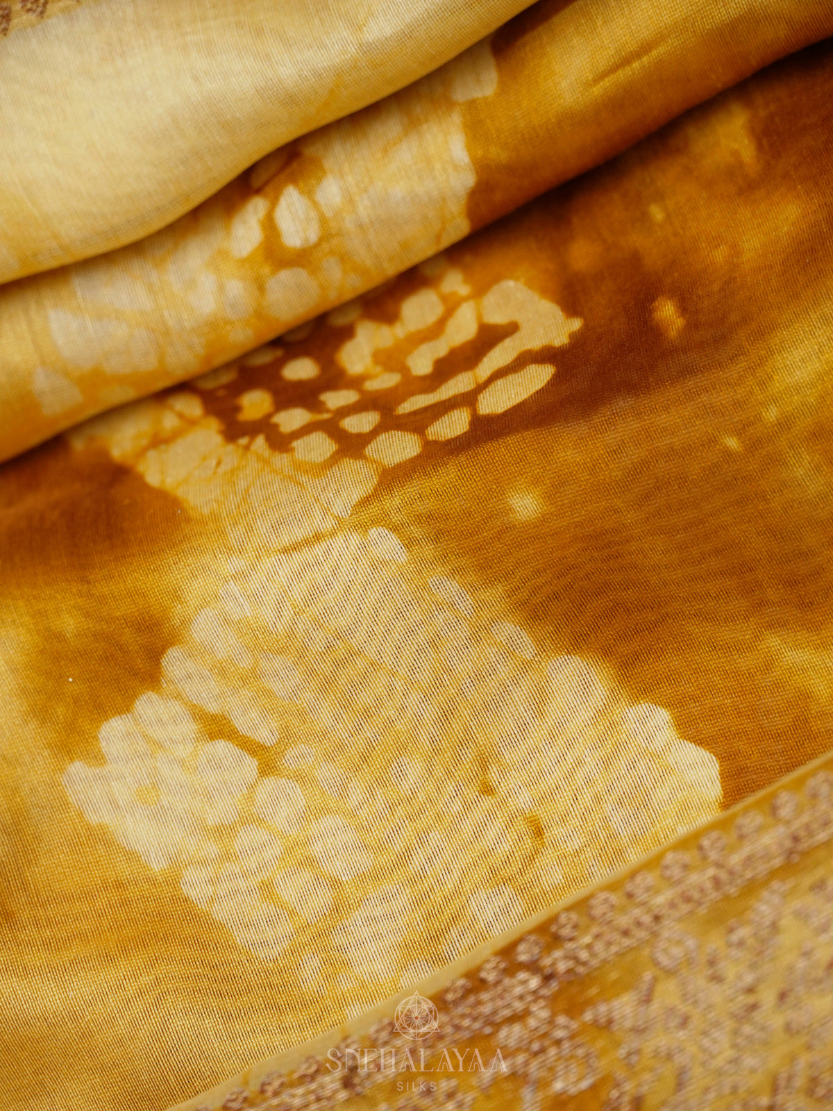 Golden Yellow  Chanderi Saree