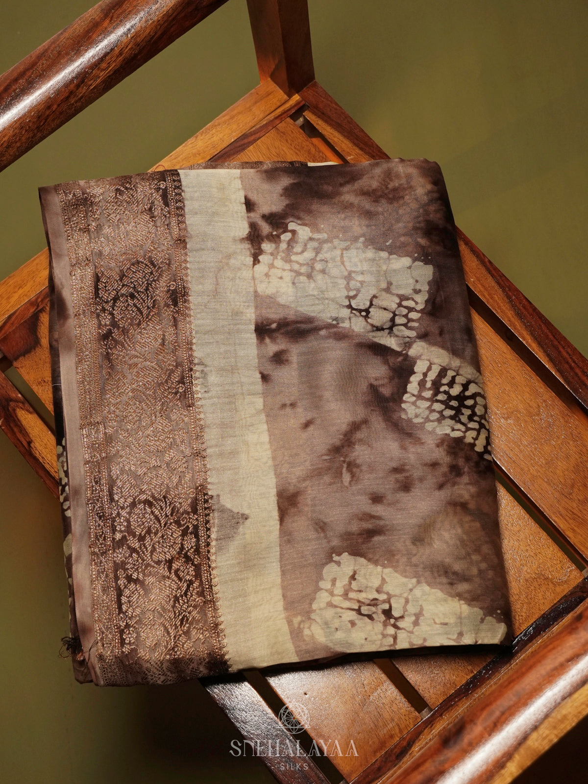 Brown Chanderi Saree