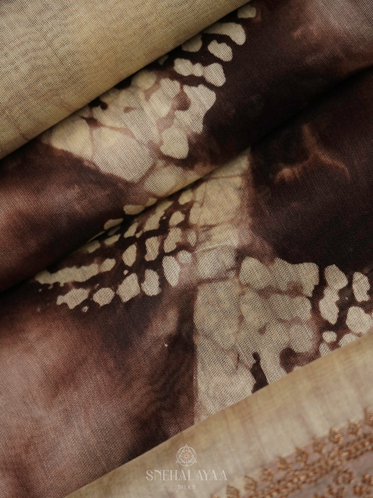 Brown Chanderi Saree
