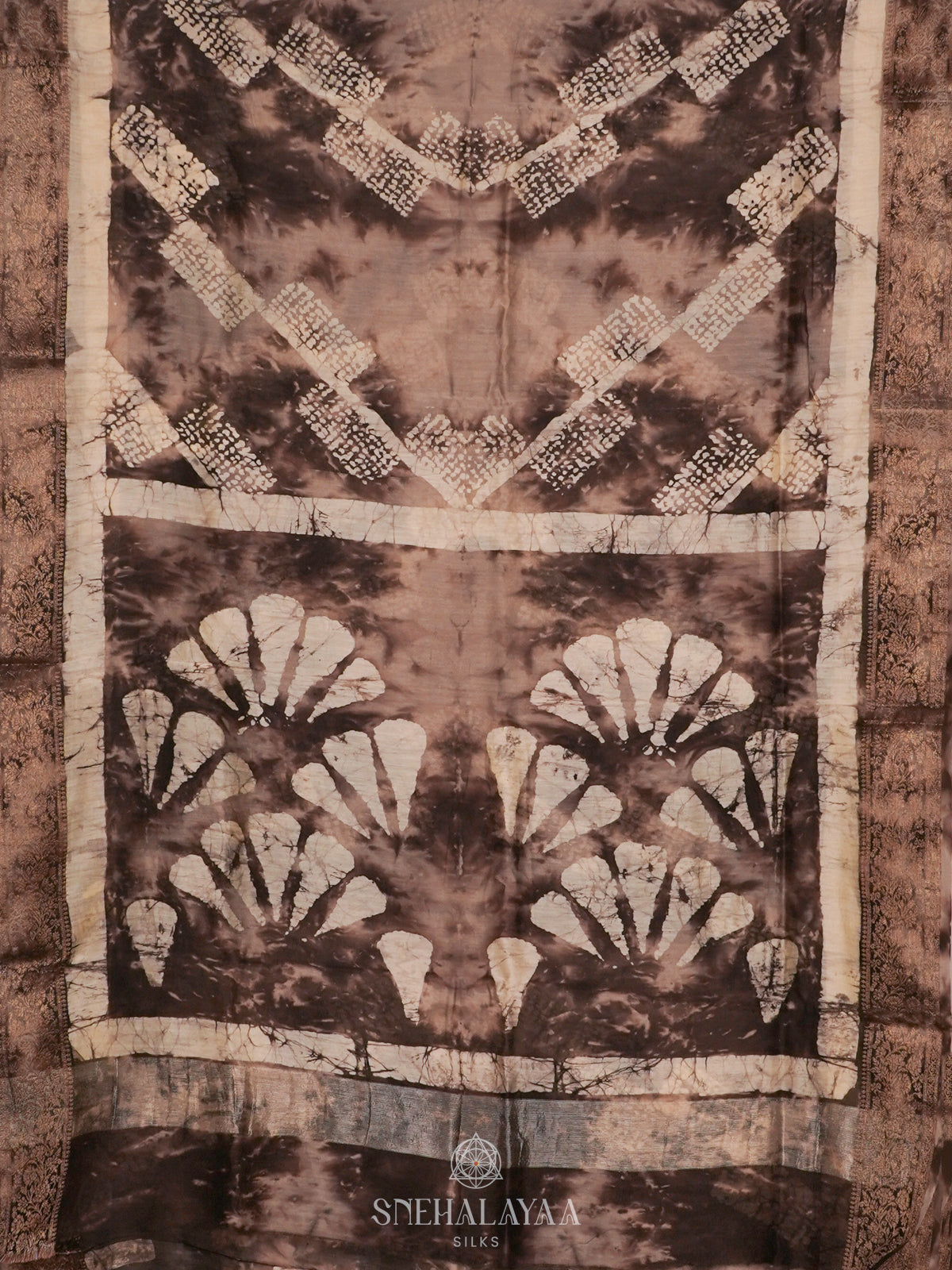 Brown Chanderi Saree