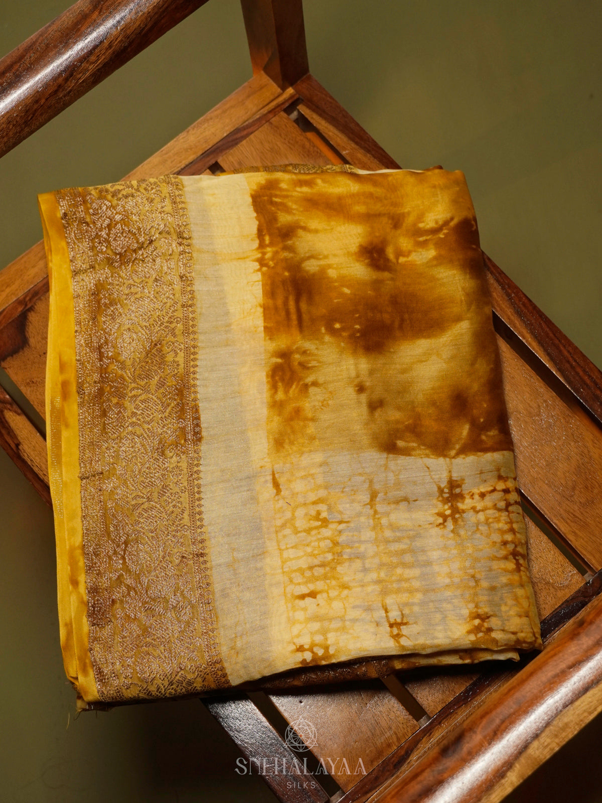 Golden Yellow  Chanderi Saree