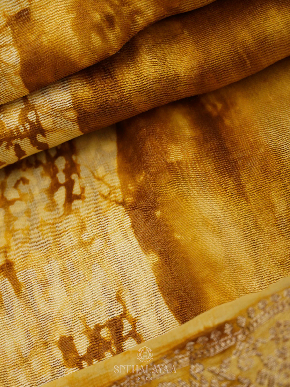 Golden Yellow  Chanderi Saree