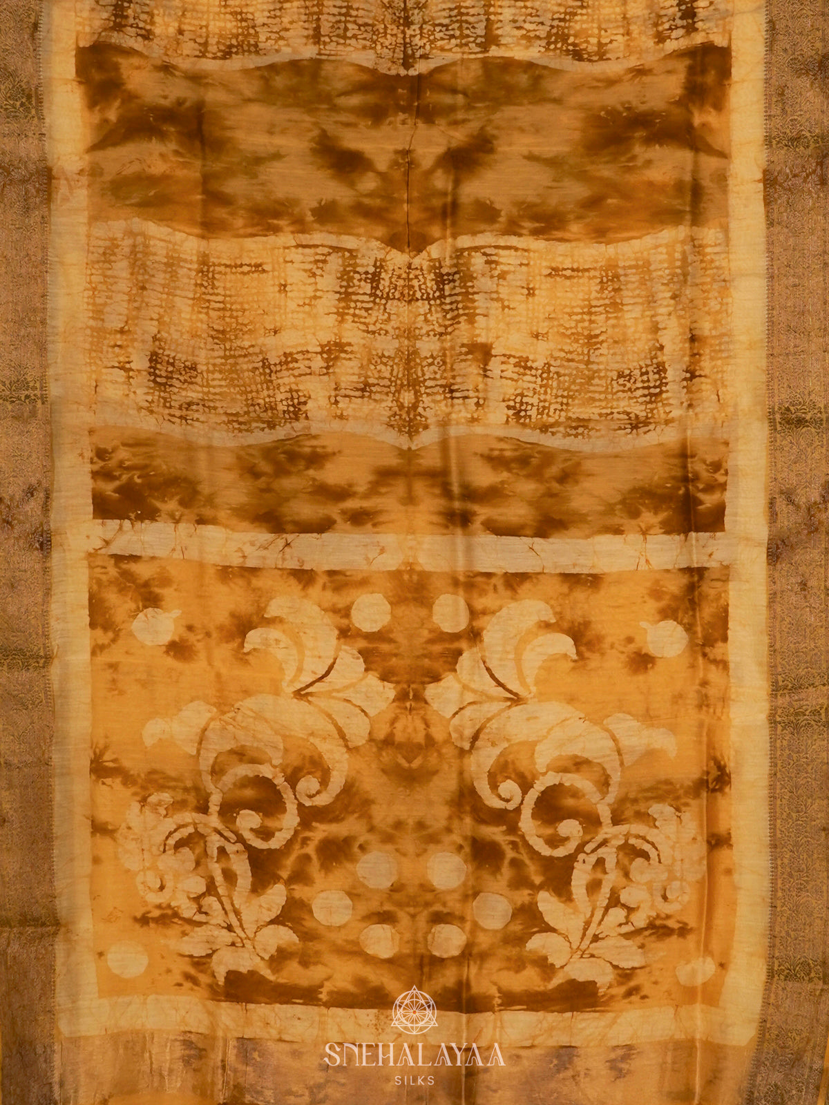 Golden Yellow  Chanderi Saree