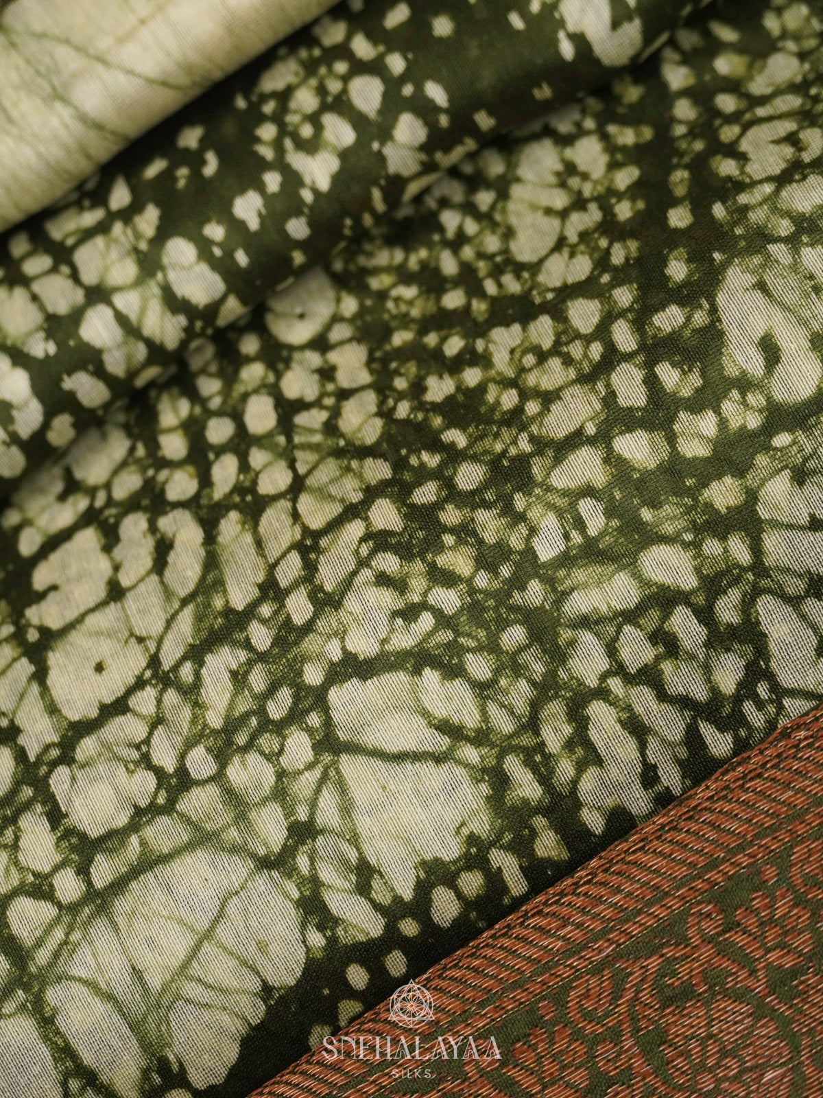 Olive Green Chanderi Saree