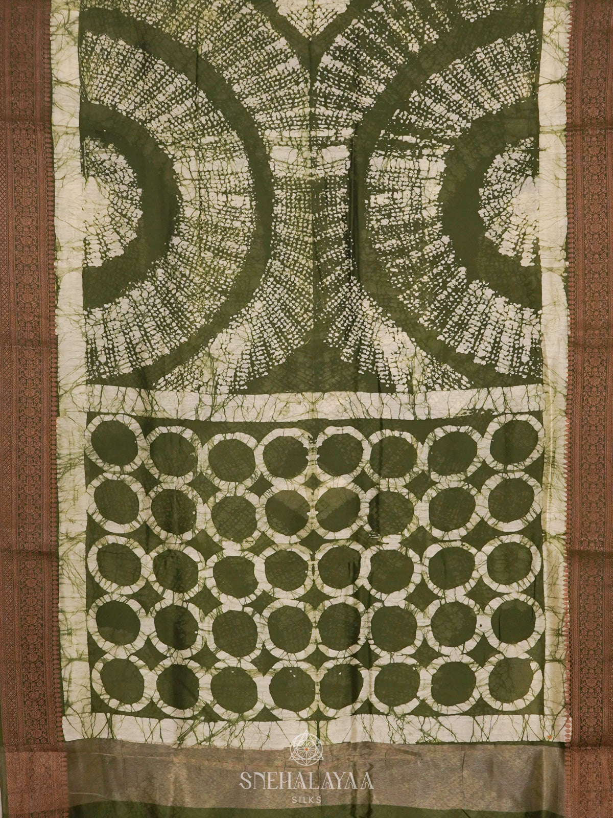 Olive Green Chanderi Saree