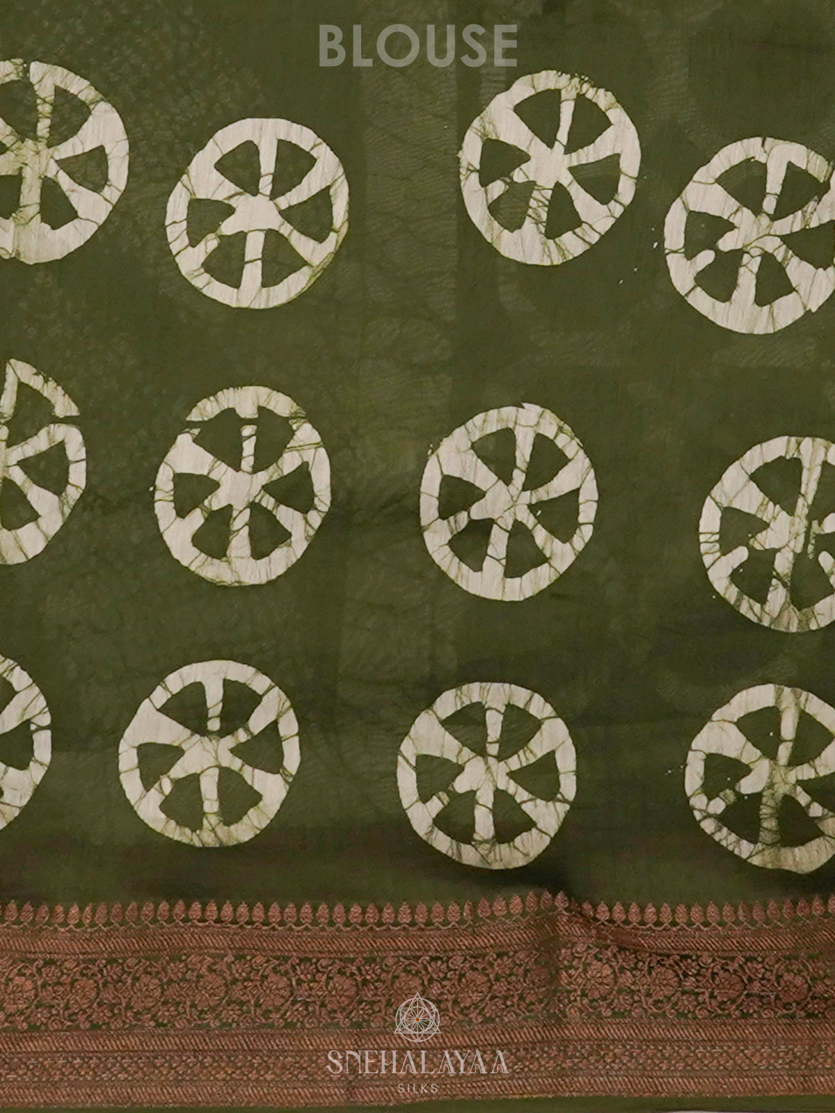 Olive Green Chanderi Saree