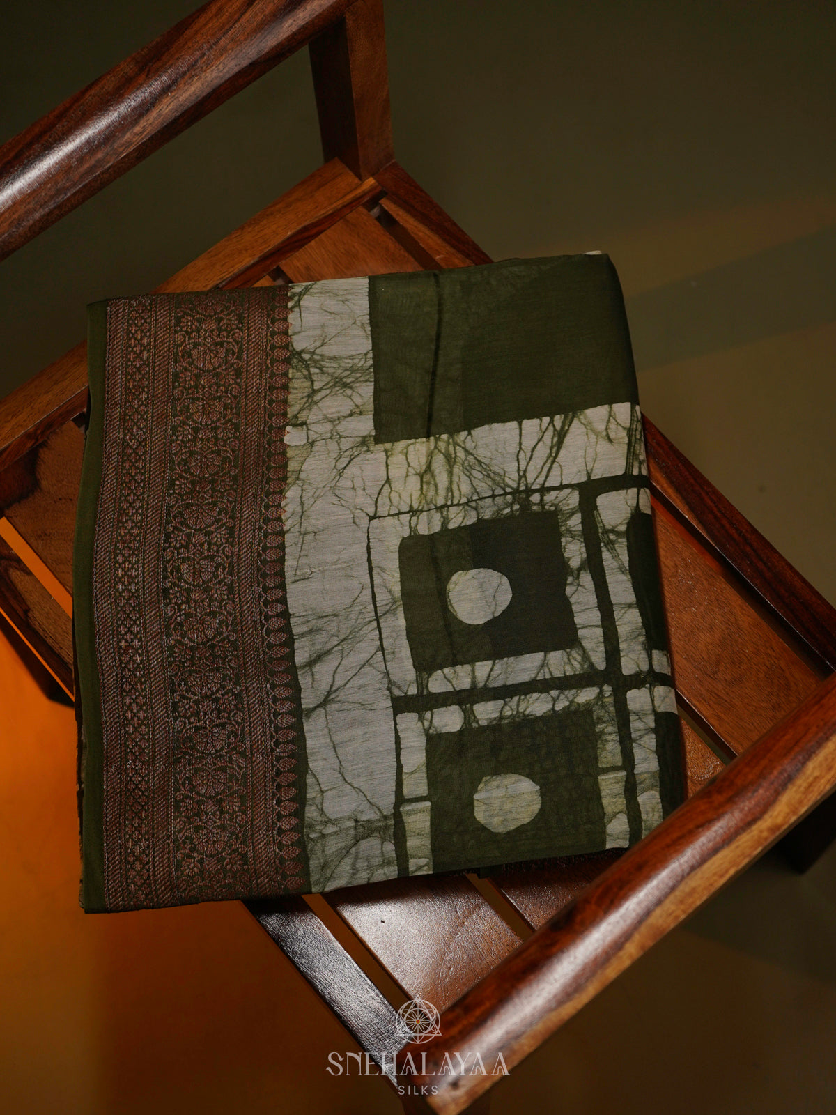 Forest Green Chanderi