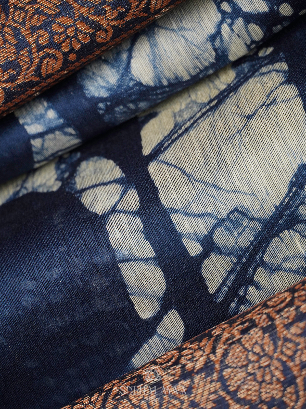 Navy Blue Chanderi Saree